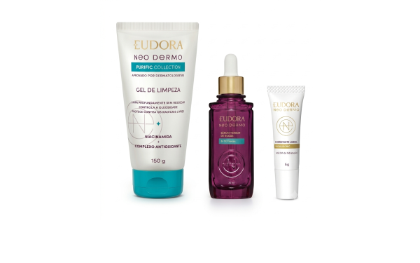 NEO DERMO Combo Neo Dermo: Gel de Limpeza 150g + Sérum Rugas 30ml + Hidratante Labial 6g