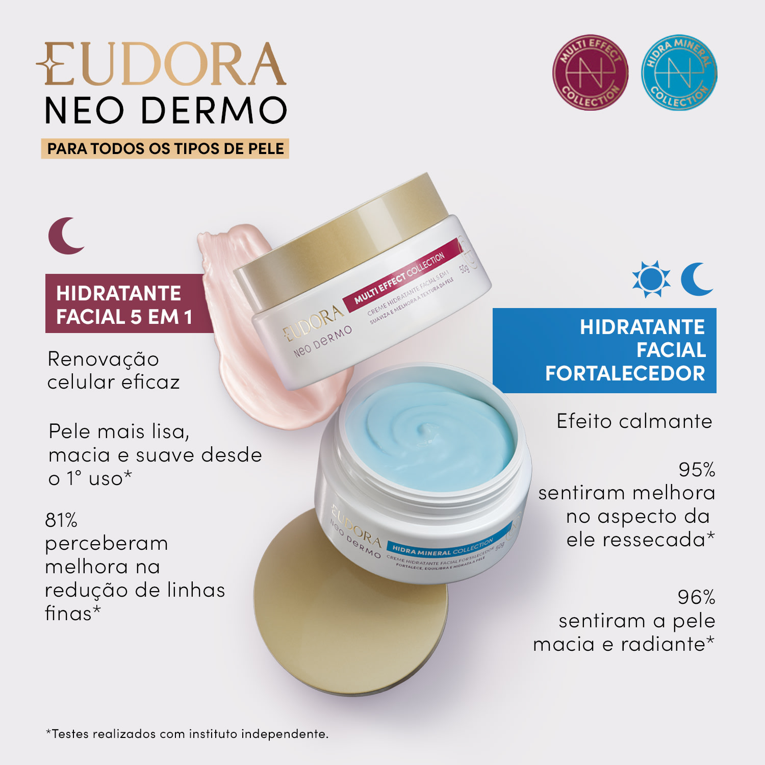 Neo Dermo Combo Neo Dermo: Esfoliante Facial Purific 75g + Creme Hidratante Facial Multi Effect 50g