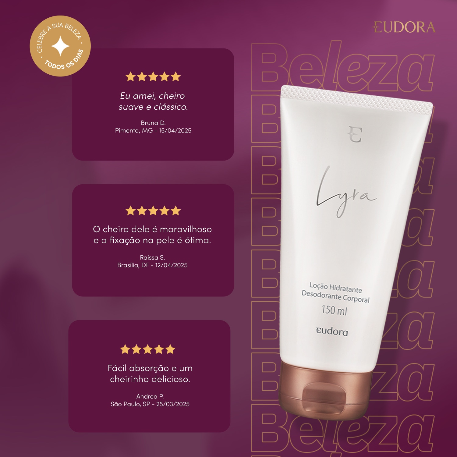 Eudora Combo Máscara para Cílios Niina Secrets Super Up 8g + Loção Hidratante Desodorante Corporal Lyra 150ml