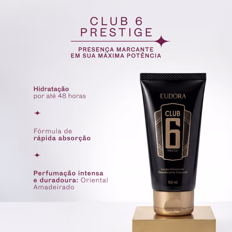 Club 6 Prestige Loção Desodorante Hidratante Corporal 150ml