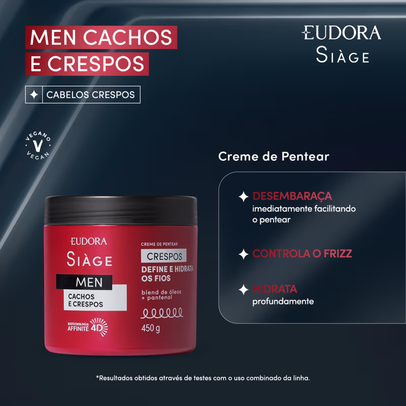 Siàge Creme para Pentear Men Crespos 450g