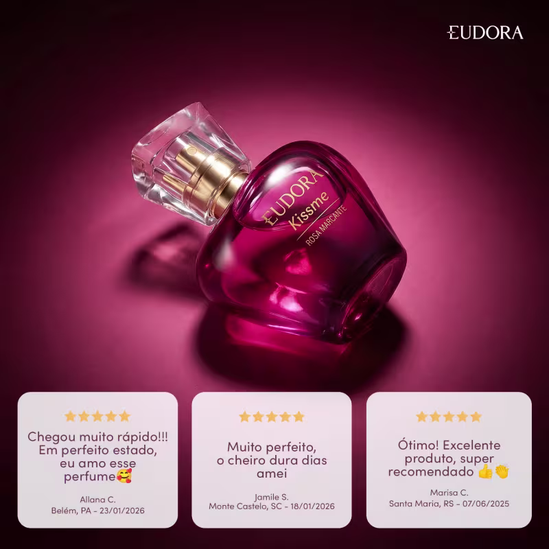EUDORA KISS ME Kiss Me Rosa Marcante Colônia Desodorante 50ml