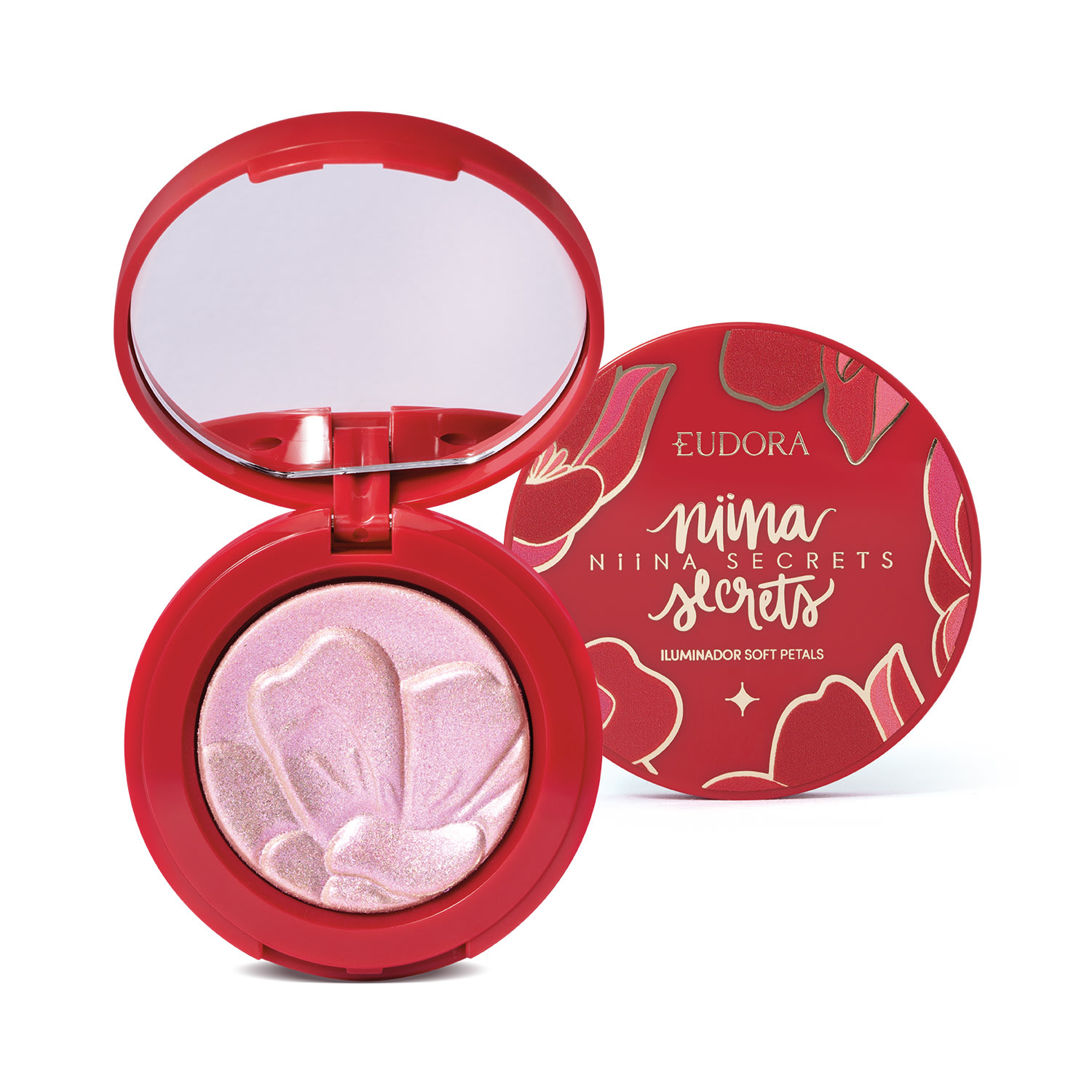 Eudora Combo Niina Secrets Soft Petals: Paleta de Sombras 10g + Iluminador 3g