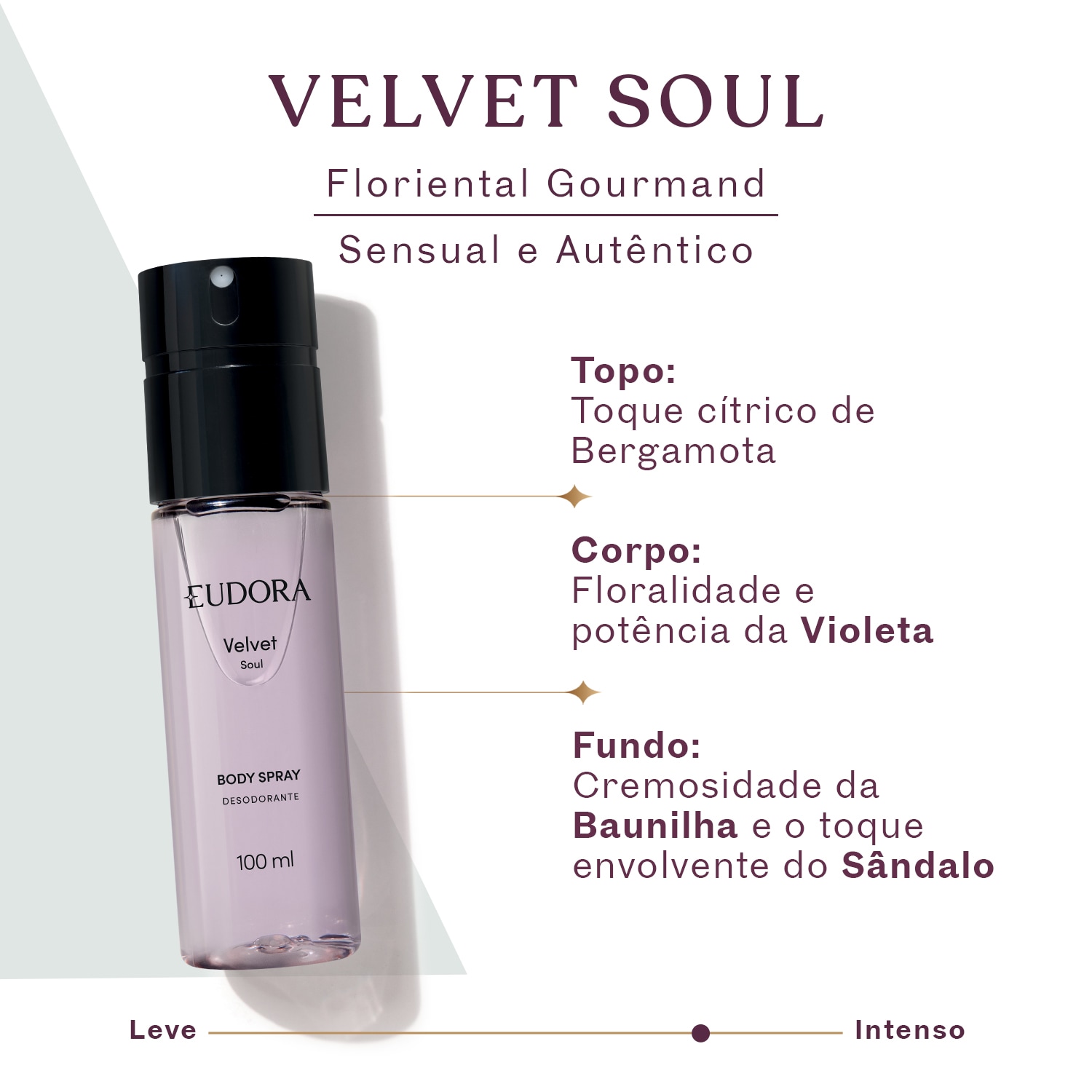 Eudora Combo Velvet Soul: Body Spray 100ml + Loção Corporal 250ml