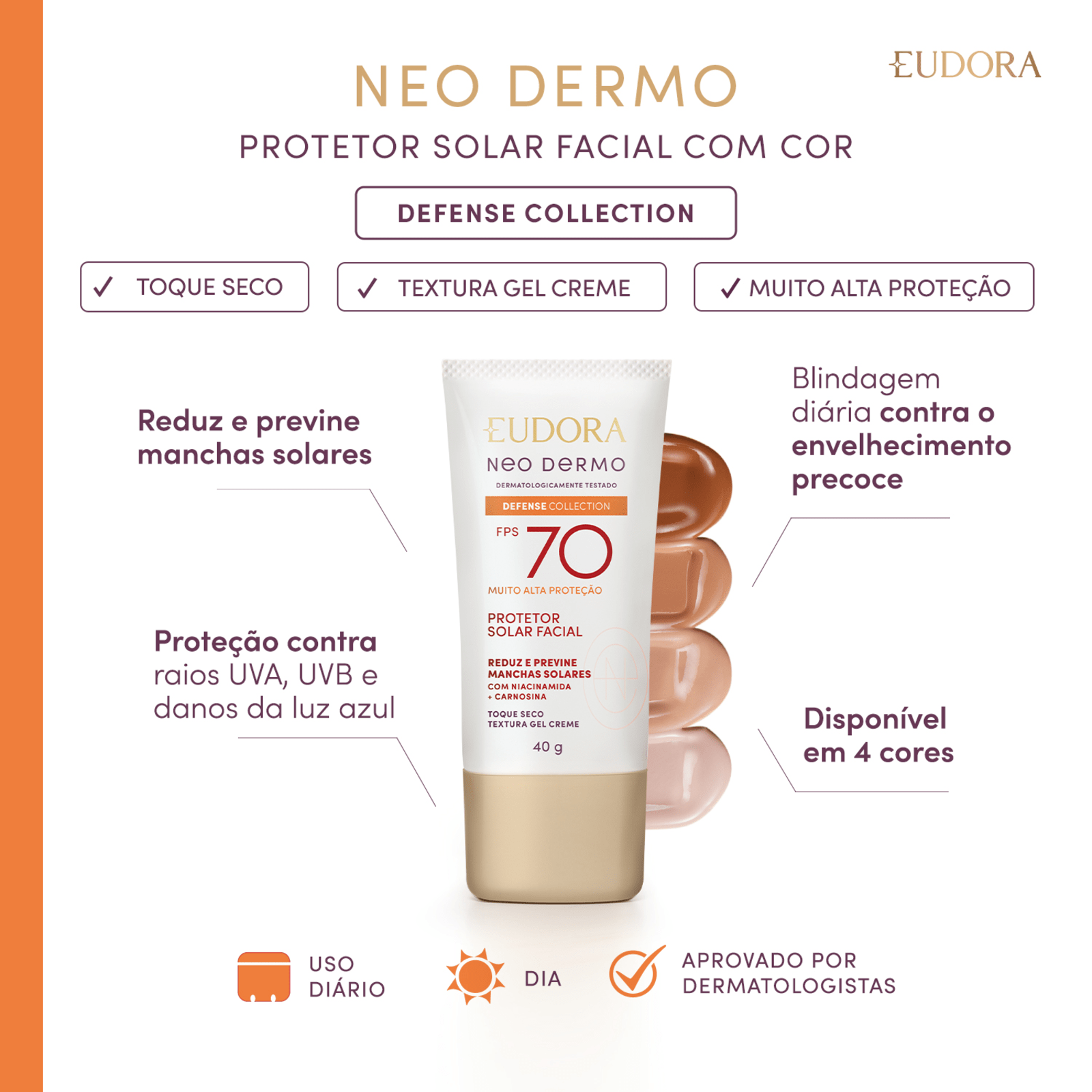 Eudora Kit Eudora FPS70 Cor 2 45+ (3 Produtos)