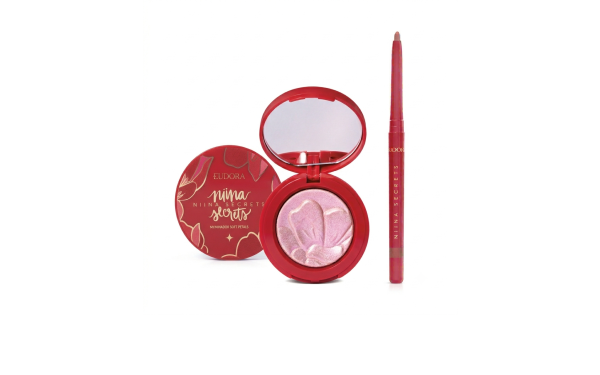 Niina Secrets Combo Soft Petals: Iluminador 3g + Lapiseira Rosa Secreta 1,2g