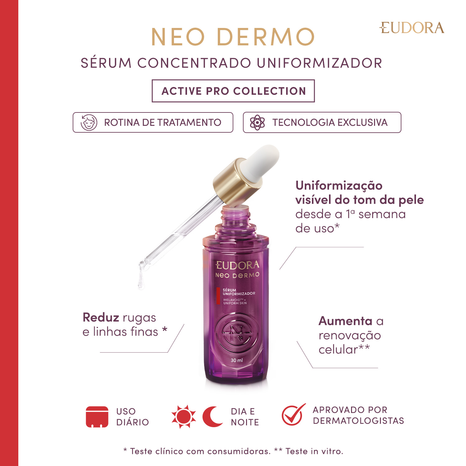 Neo Dermo Combo Neo Dermo: Creme Redutor De Olheiras 12g + Sérum Uniformizador 30ml