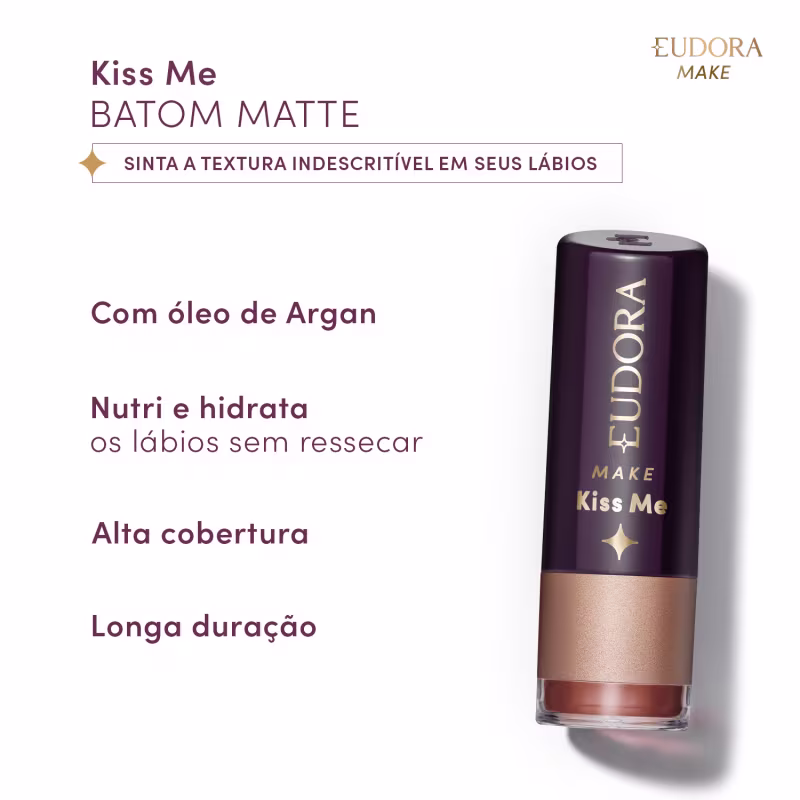 EUDORA MAKE Batom Hidratante Malva da Moda Kiss Me 3,7g