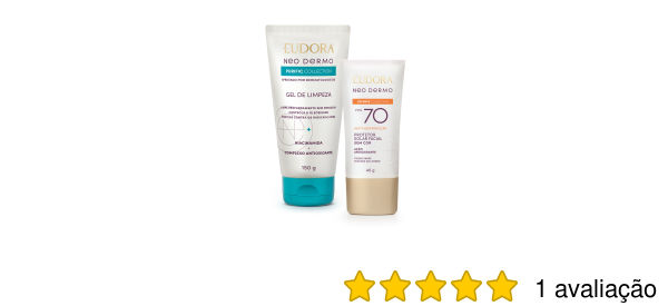 Neo Dermo Combo Facial: Protetor Solar Facial Fps 70 Cor 1 40g + Creme Hidratante Facial Uniformizador 50g