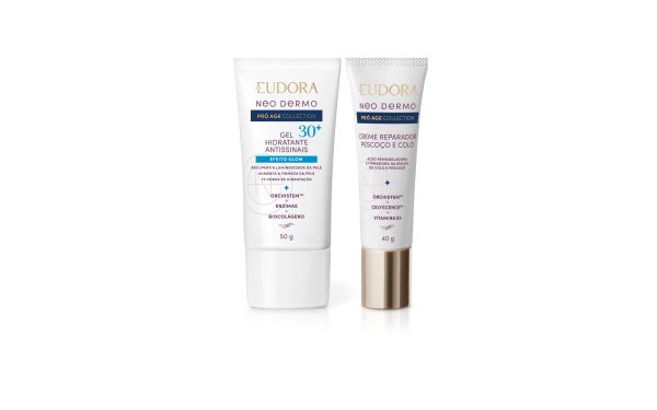 Neo Dermo Combo Pró Age Collection: Creme Reparador Pescoço e Colo 40g + Gel Facial Antissinais 30+ 50g