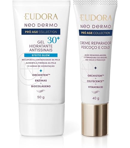 Neo Dermo Combo Pró Age Collection: Creme Reparador Pescoço e Colo 40g + Gel Facial Antissinais 45+ 50g